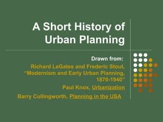 history of urban planning